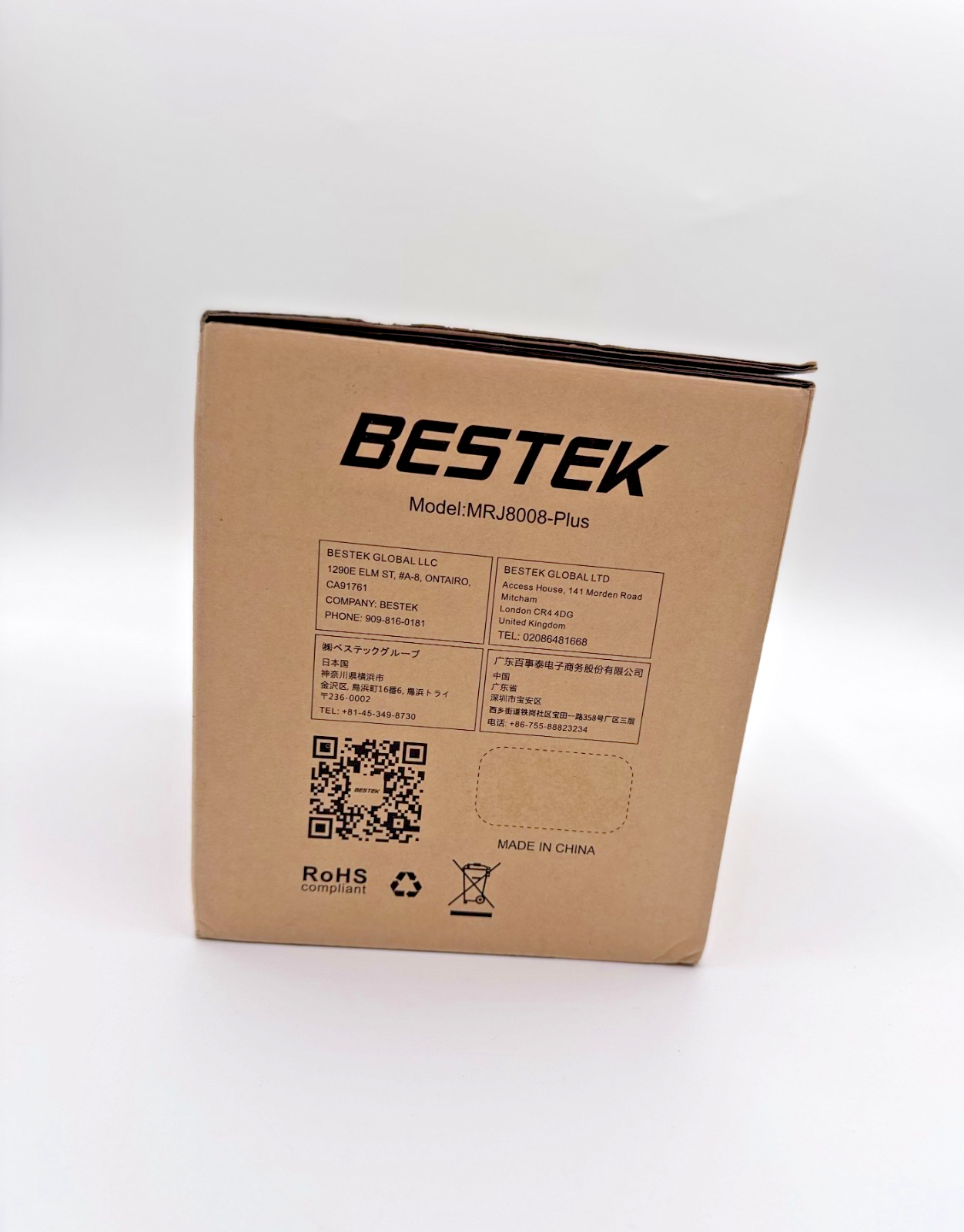 BESTEK MRJ8008-Plus Surge Protector Tower 8 Outlets 6 USB Wireless Charger